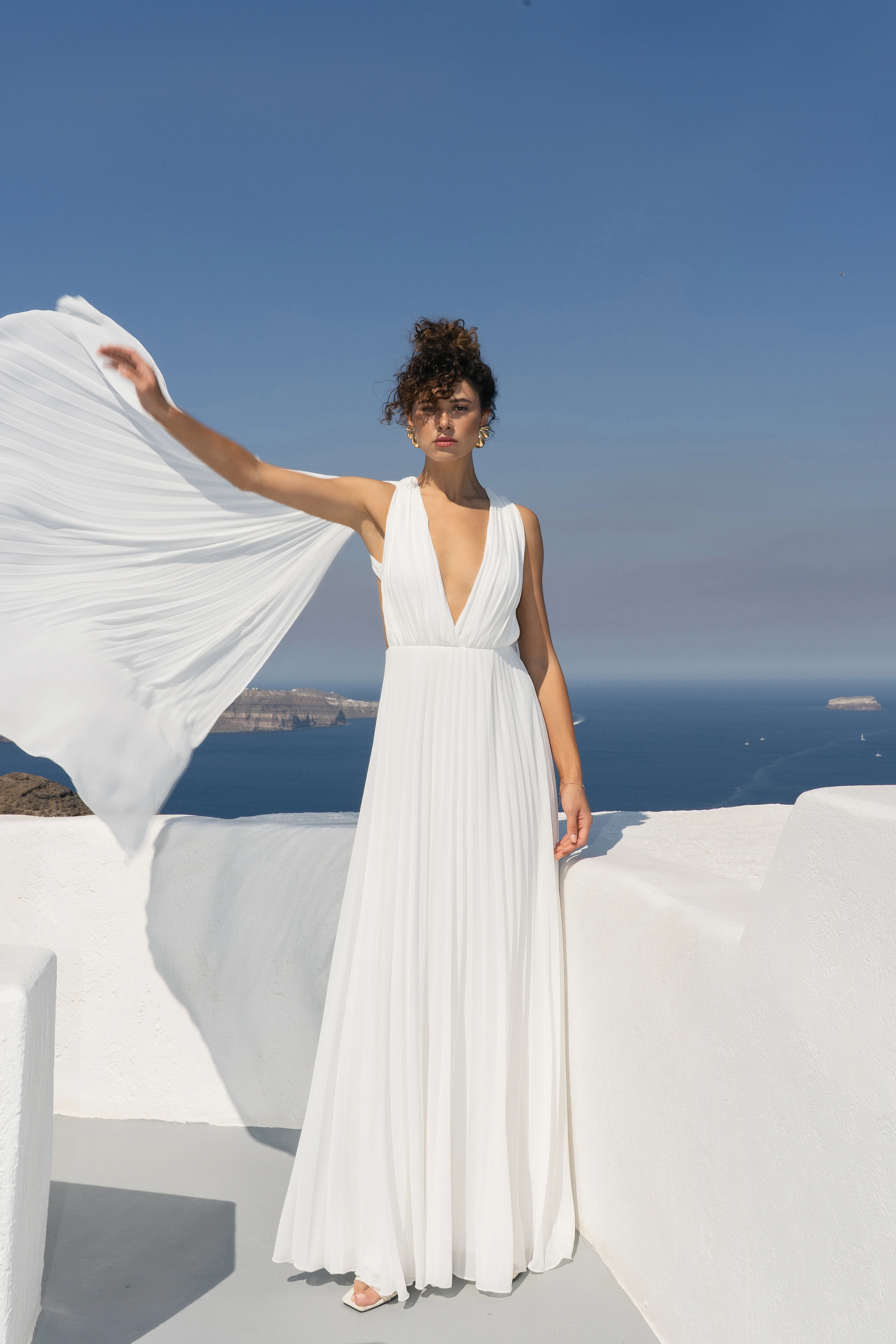 Chiffon pleated concert dress maxi Diva — REPULO'S
