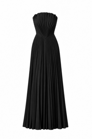 Pleated Off-Shoulder Maxi Dress Shell