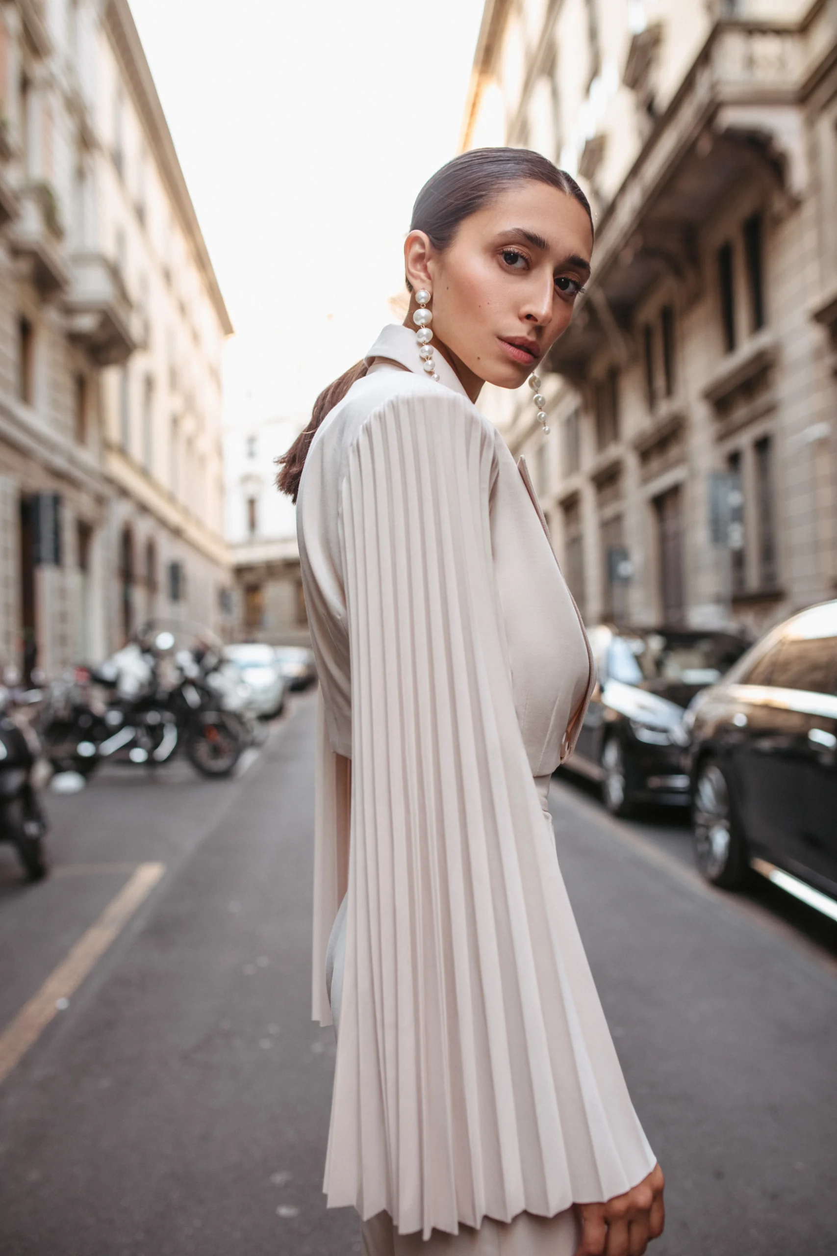 Premium statement blazer with flowing pleated sleeves by REPULO’S