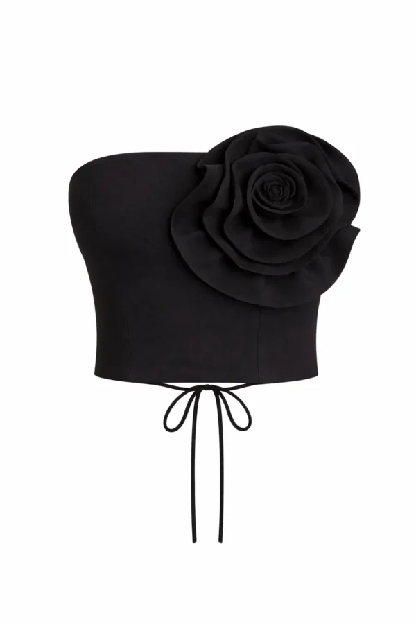 Statement corset top with oversized handmade flower by Ukrainian fashion brand REPULO’S