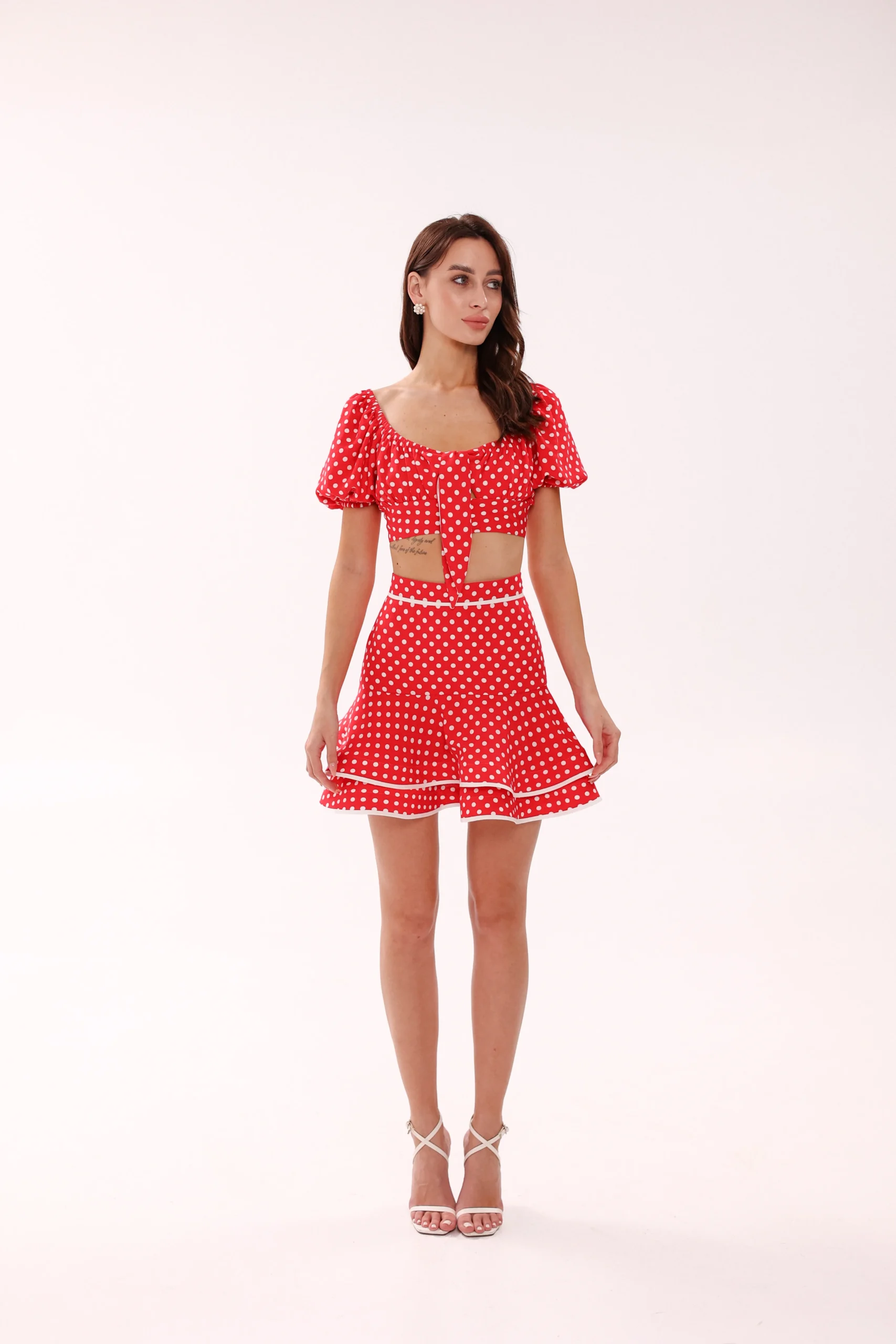 Women’s flared mini skirt with romantic ruffle hem by REPULO’S