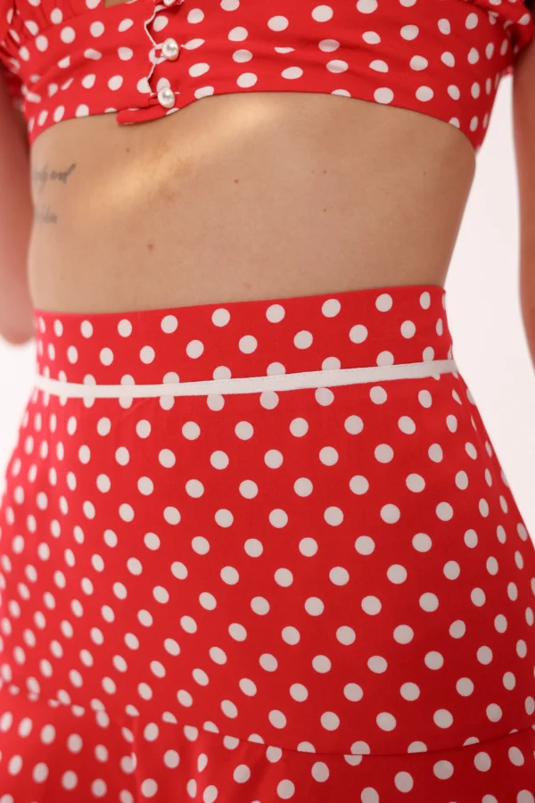 Designer mini skirt with contrasting white trim by REPULO’S
