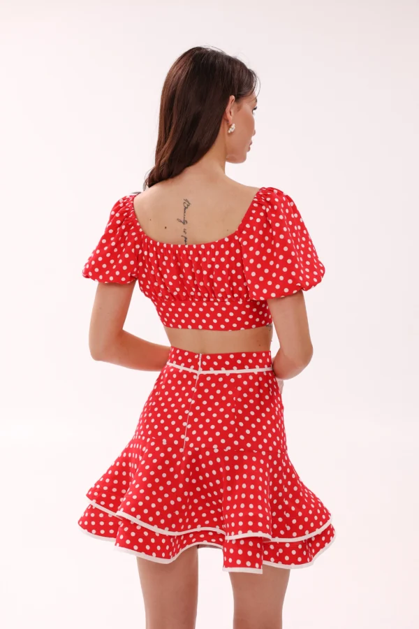 Vintage-inspired polka dot skirt handcrafted by REPULO’S