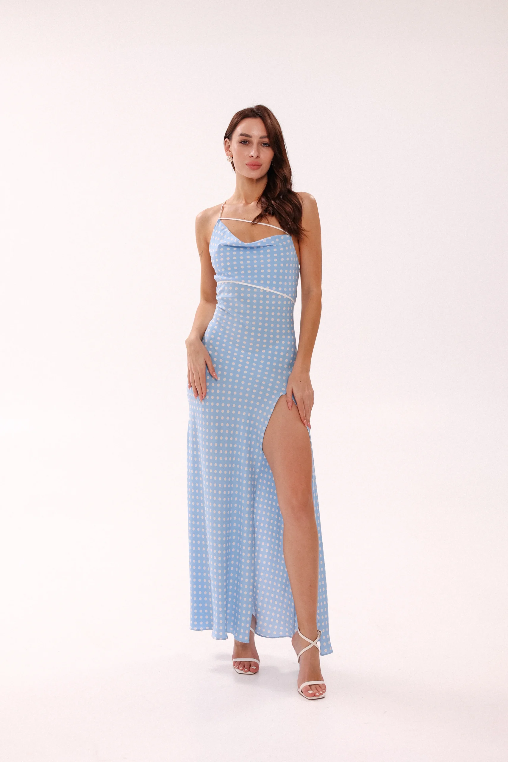 100% cotton midi dress with feminine A-line silhouette by REPULO’S