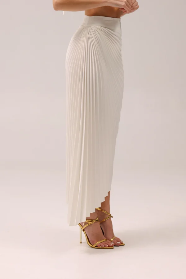 Women’s flowing asymmetrical midi skirt for luxury resort wear by REPULO’S
