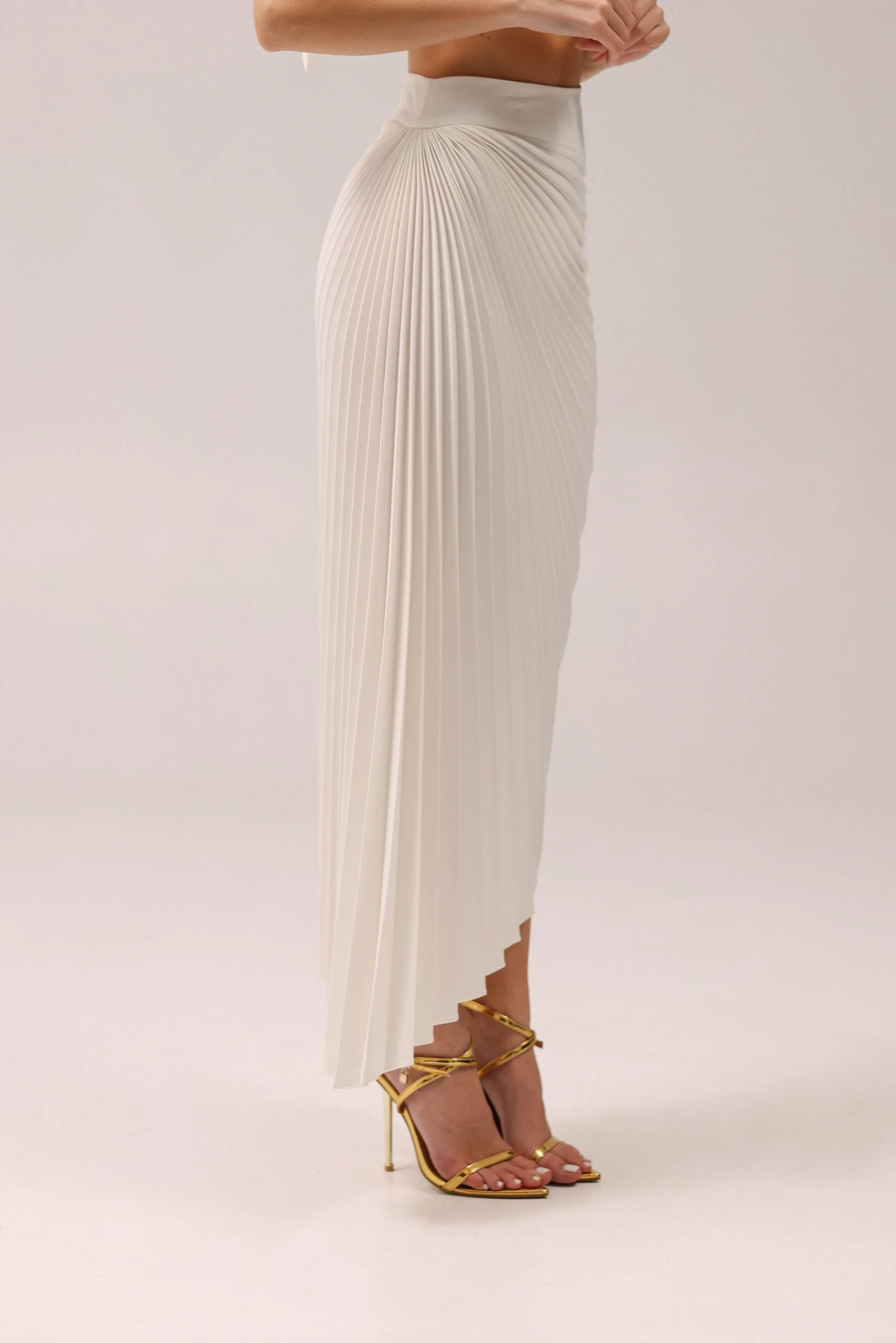 Women’s flowing asymmetrical midi skirt for luxury resort wear by REPULO’S