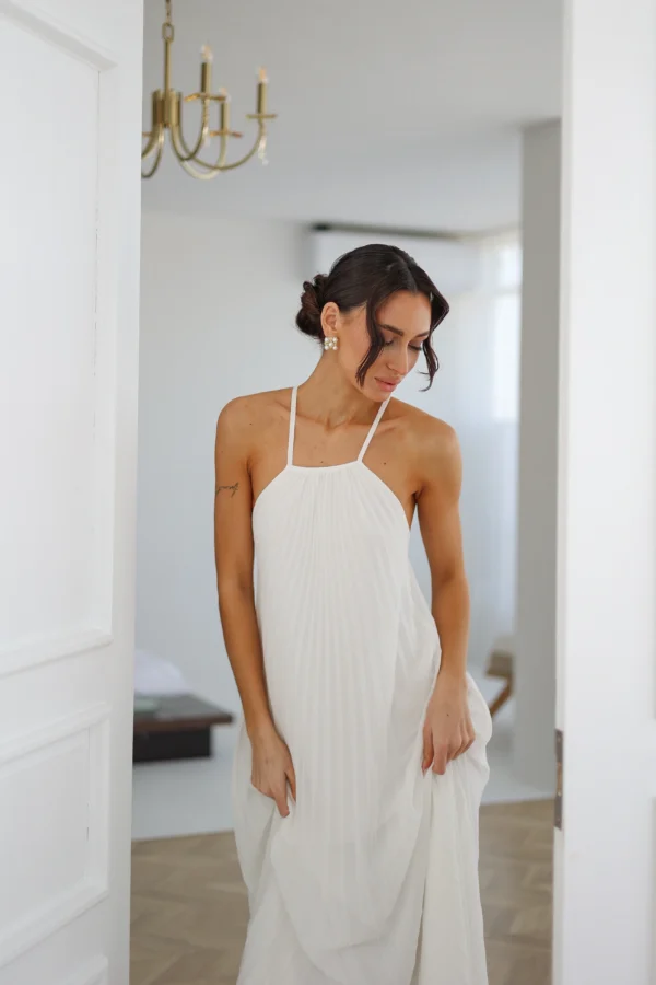 Luxury vacation maxi dress handcrafted in Ukraine by REPULO’S