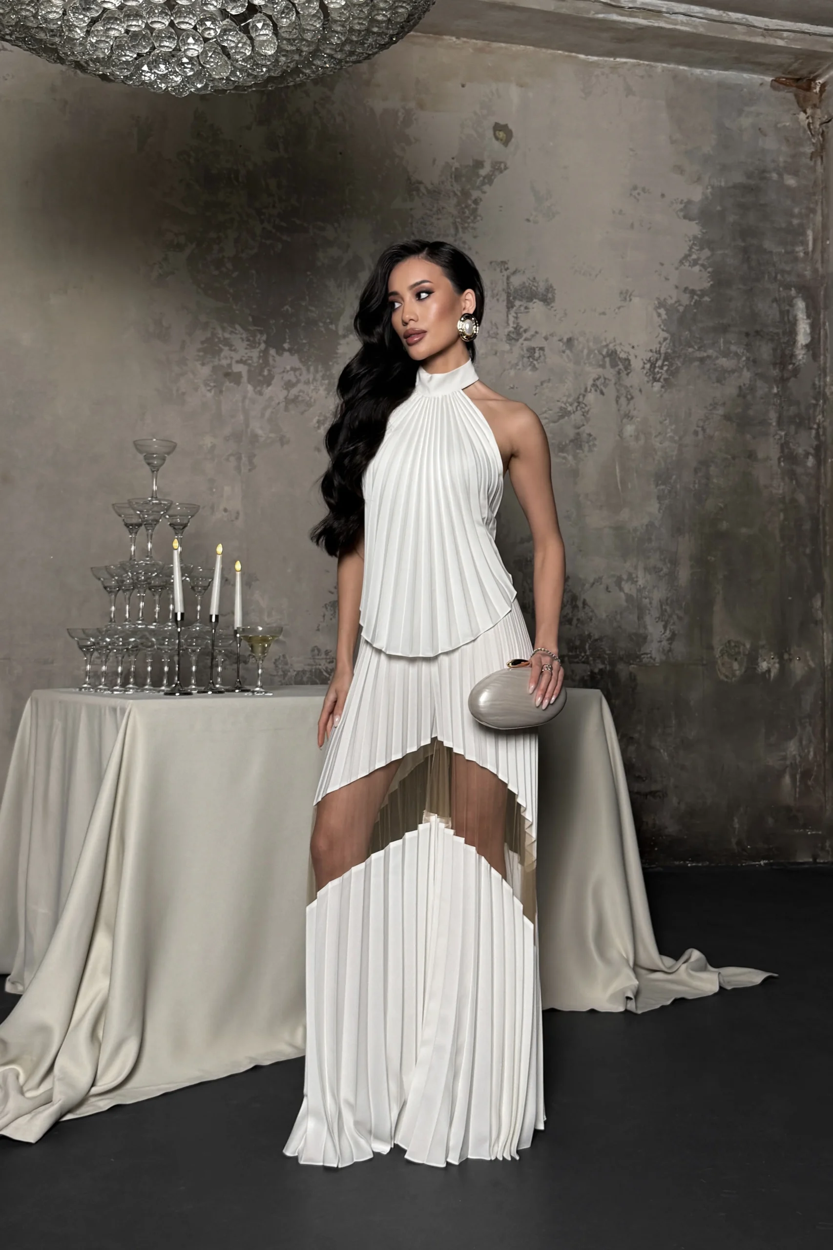 Women’s designer pleated pants for evening styling by REPULO’S