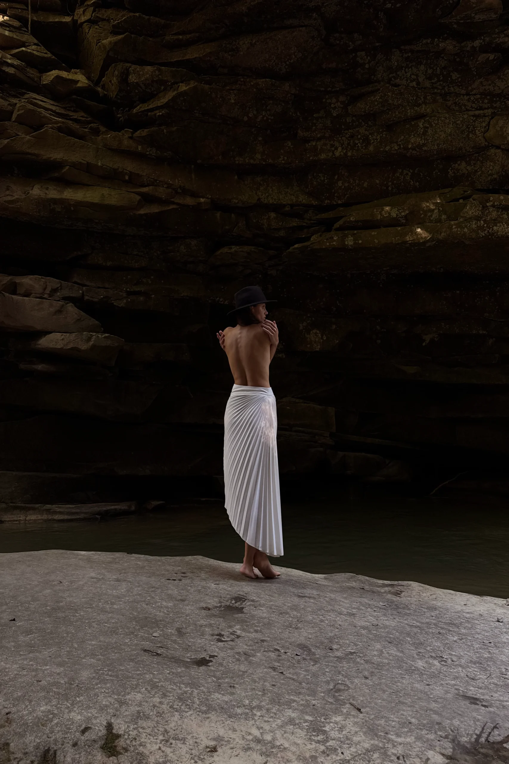 Luxury asymmetrical midi skirt handcrafted in Ukraine by REPULO’S