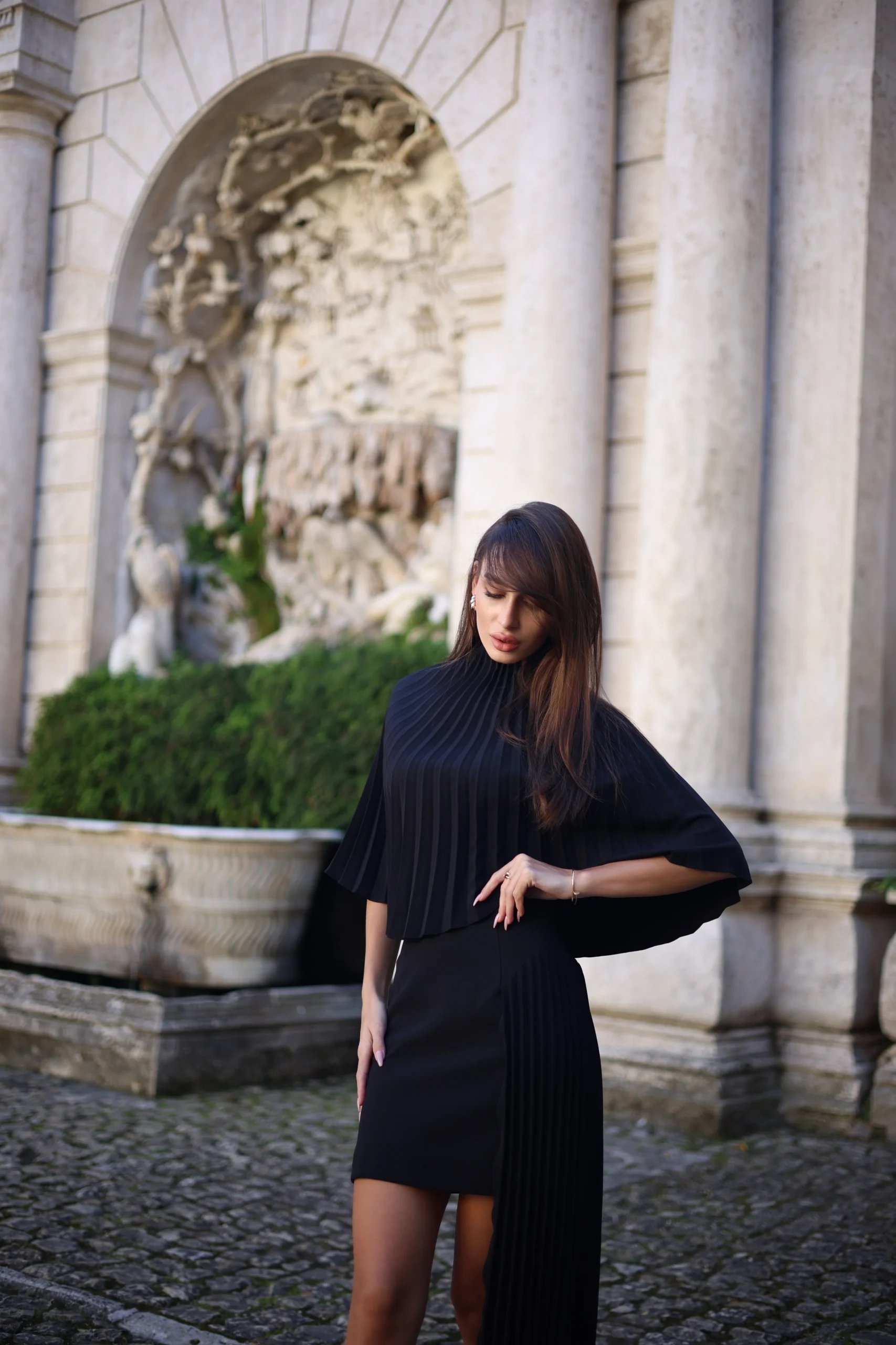 Elegant pleated cover-up for special occasions by REPULO’S