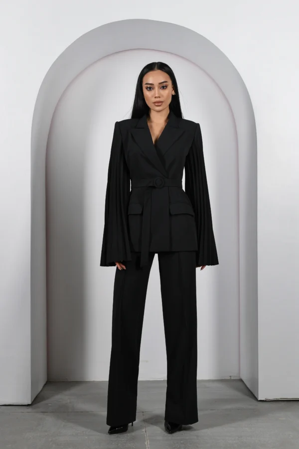 Elegant black office blazer for women by REPULO’S