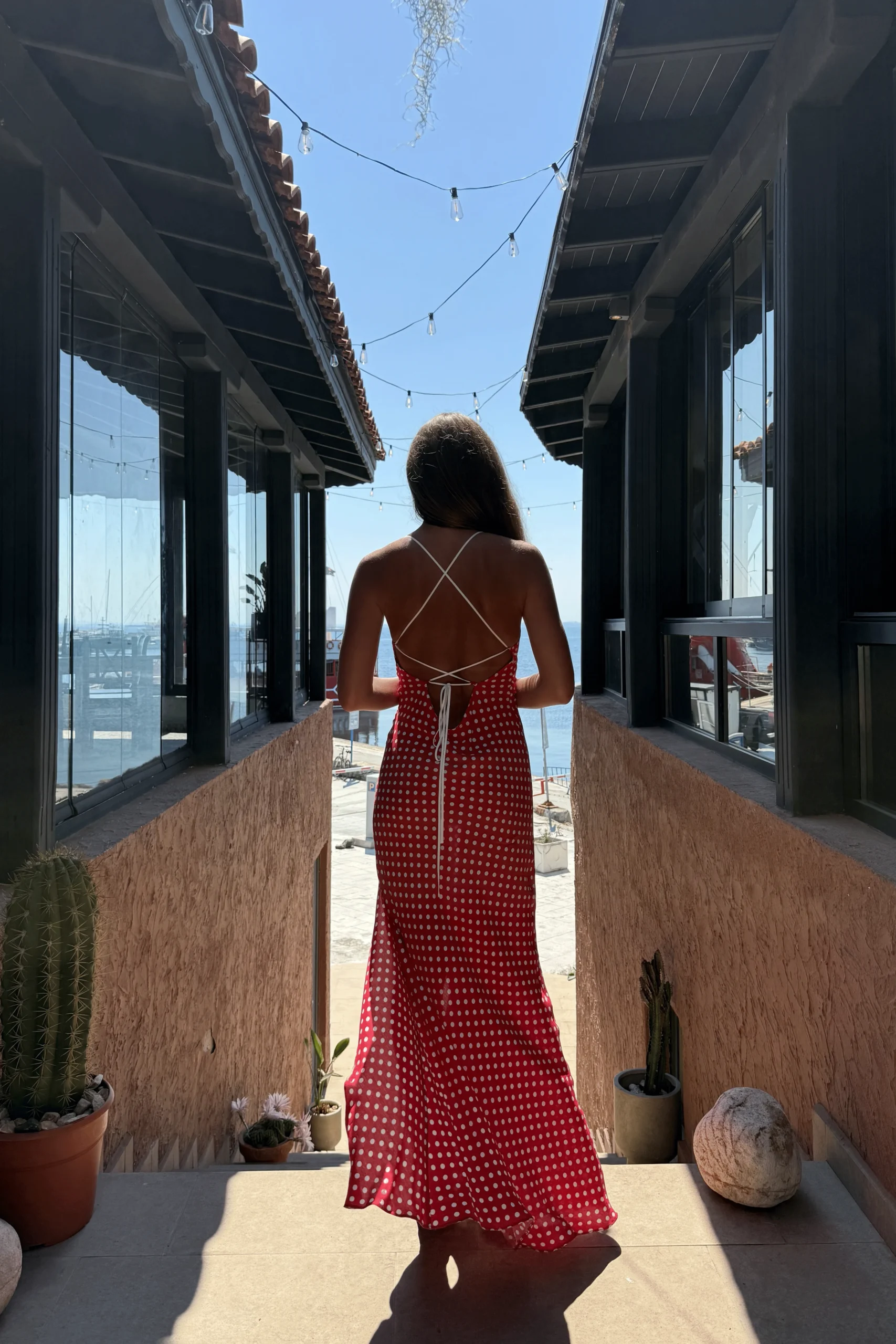 French Riviera inspired polka dot midi dress by REPULO’S