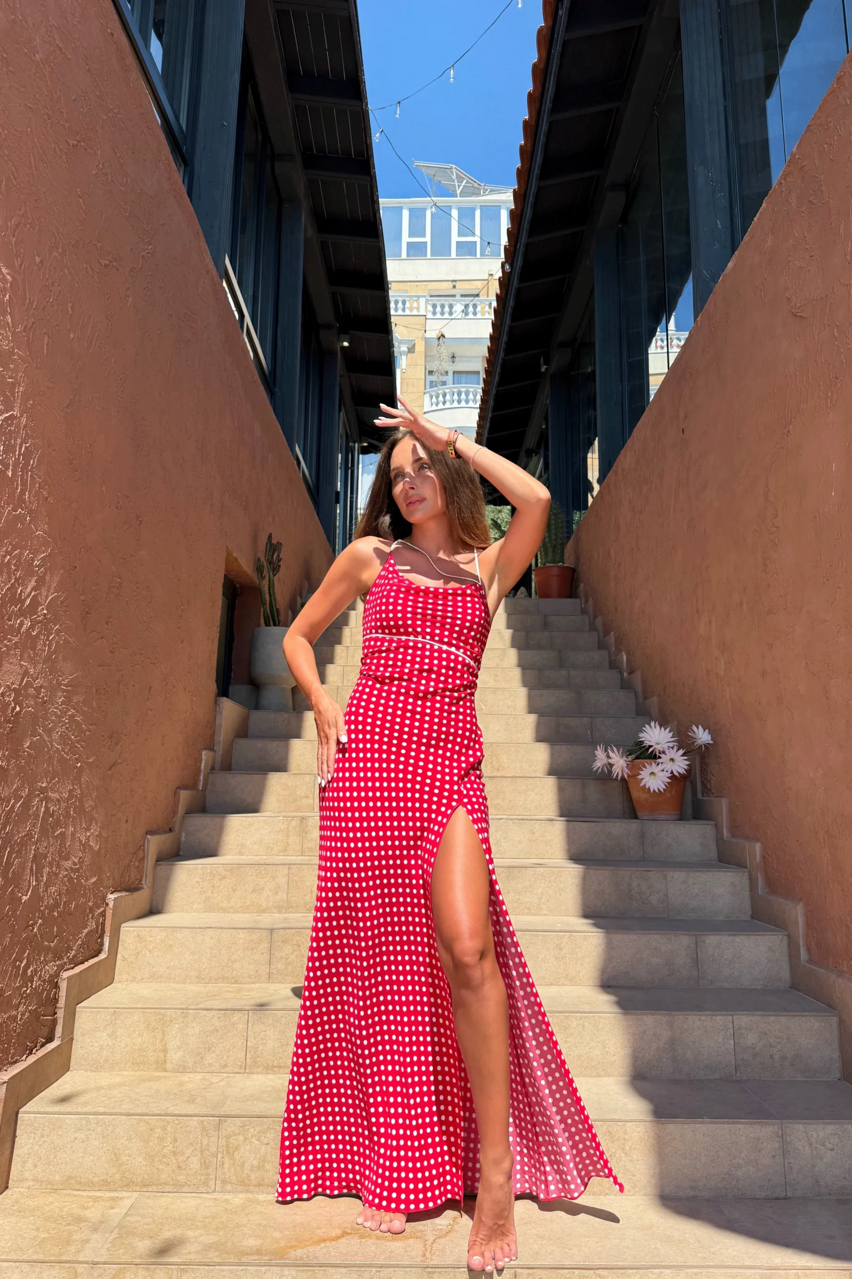 Designer summer midi dress for European vacations by REPULO’S
