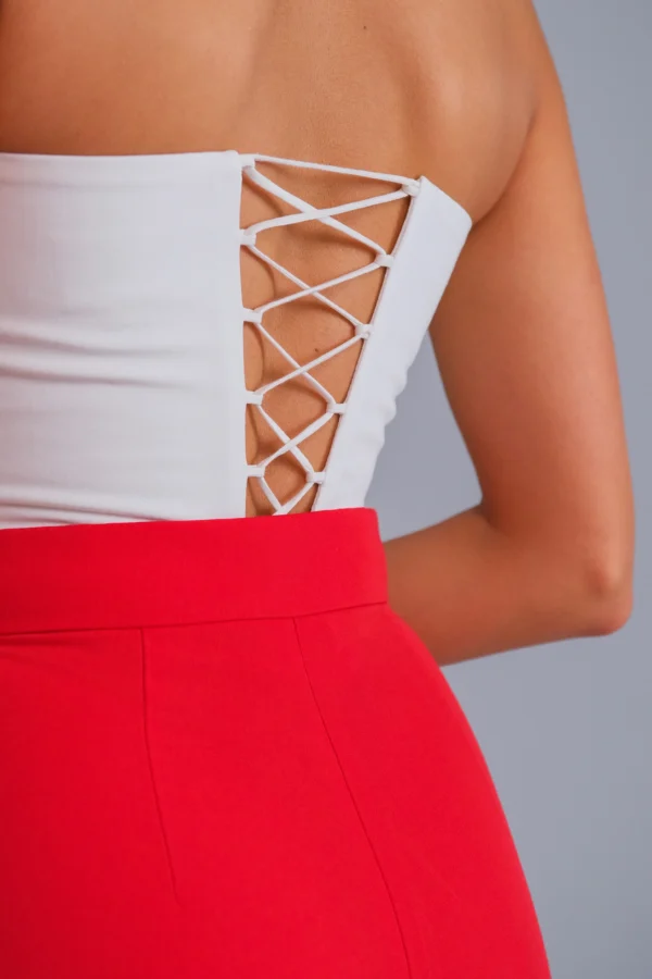 Women’s structured corset top with built-in support and back lacing by REPULO’S