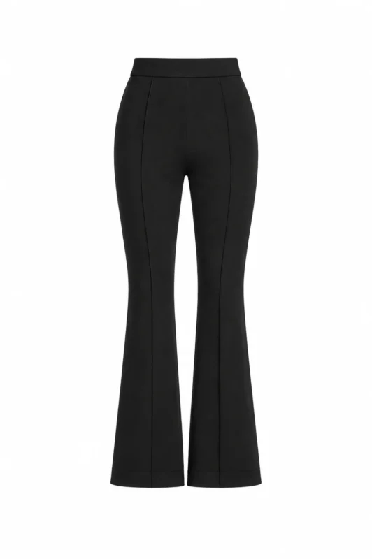 High-Waisted Flared Pants with Slit Hem Bella