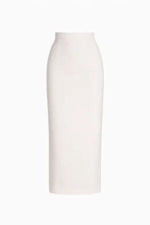 High-waisted midi pencil skirt with elegant tailored silhouette by REPULO’S