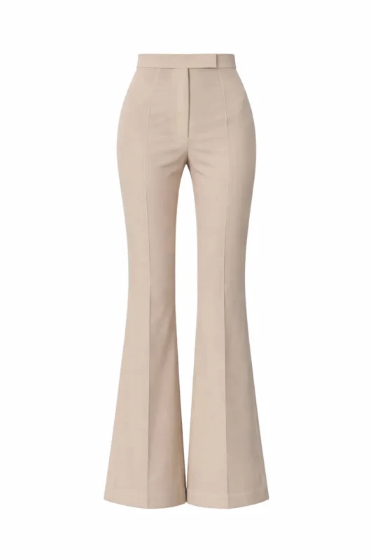High-slit flared pants with tailored high-waisted silhouette by REPULO’S