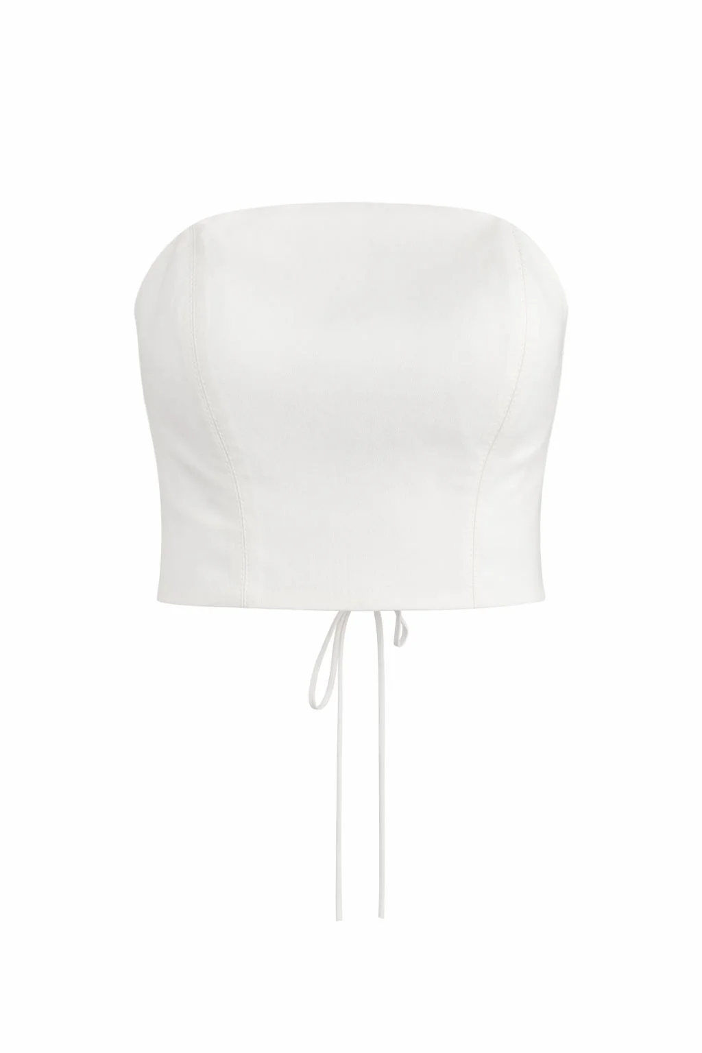 White corset bustier top with adjustable lace-up back by REPULO’S