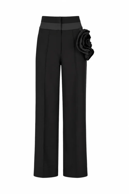Designer pants with handmade flower by REPULO’S