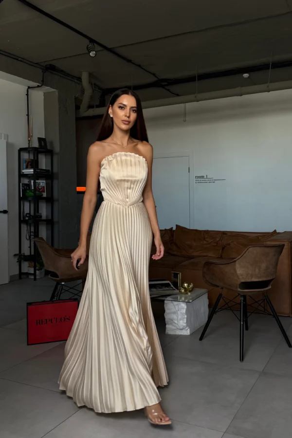 Satin-Maxikleid Shella für die Hochzeit mit Korsagen-Oberteil, REPULO'S