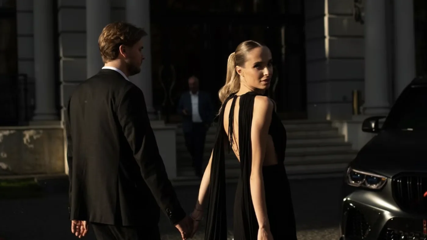 Black backless evening concert dress — a stage-ready look by REPULO'S