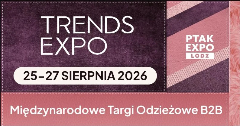 Expo Trends 2026, 25-27 sierpnia, Ptak Expo Rzgow kolo Lodzi, Miedzynarodowe Targi Odziezowe B2B, oficjalny key visual