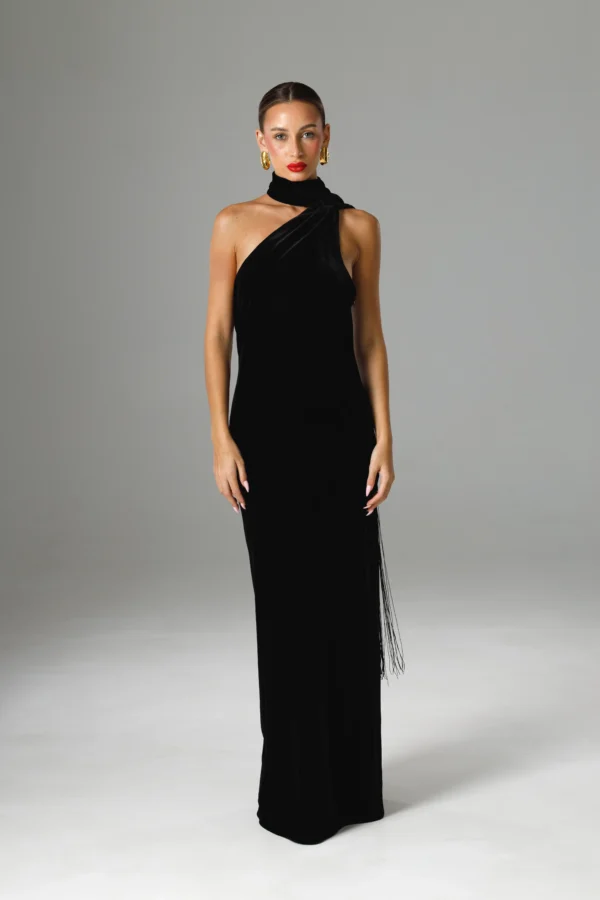 Elegant velvet maxi dress for New Year’s Eve and evening parties, REPULO’S