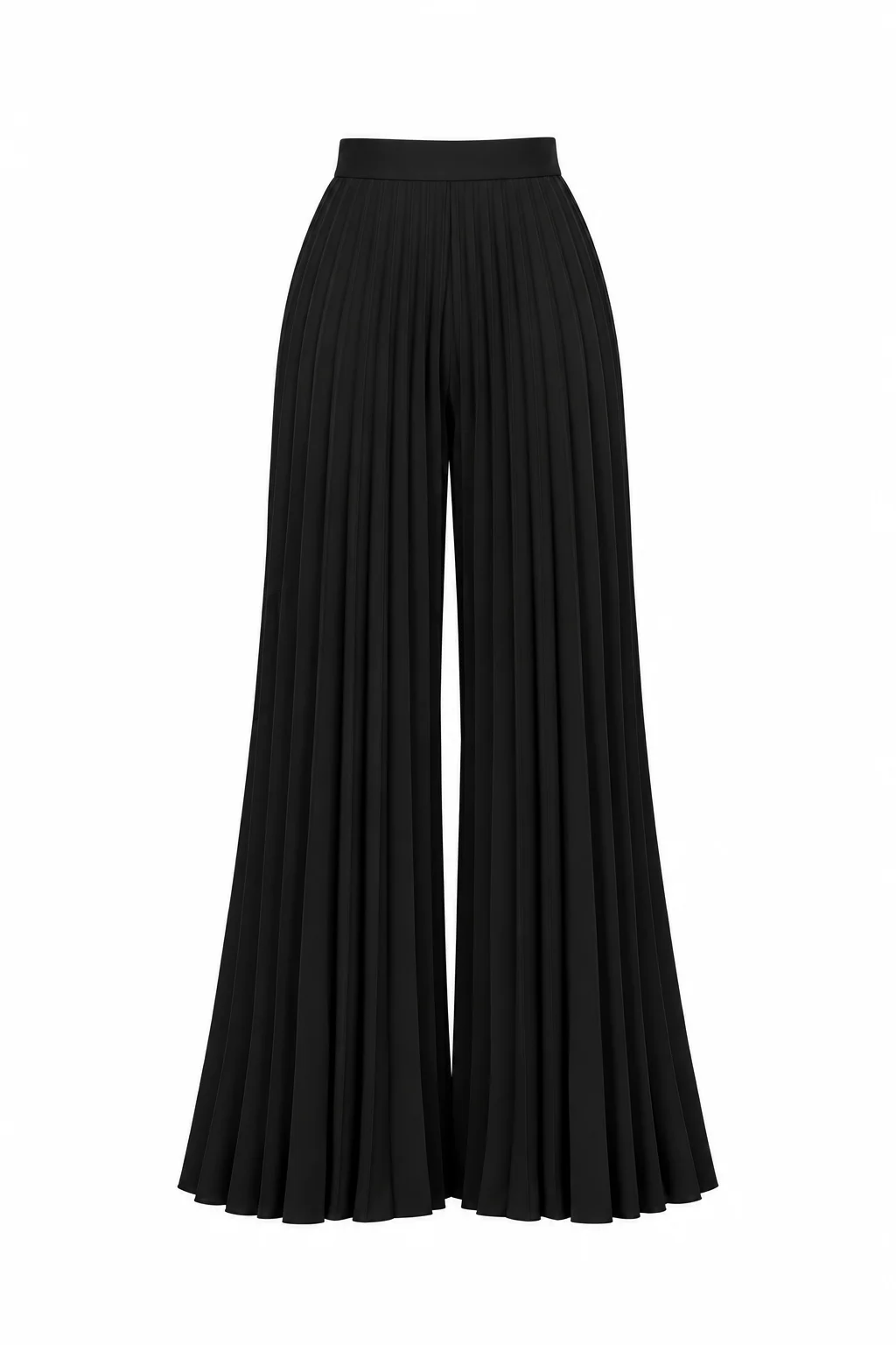 High Waisted Pleated Wide Leg Pants Amber in black, REPULO’S