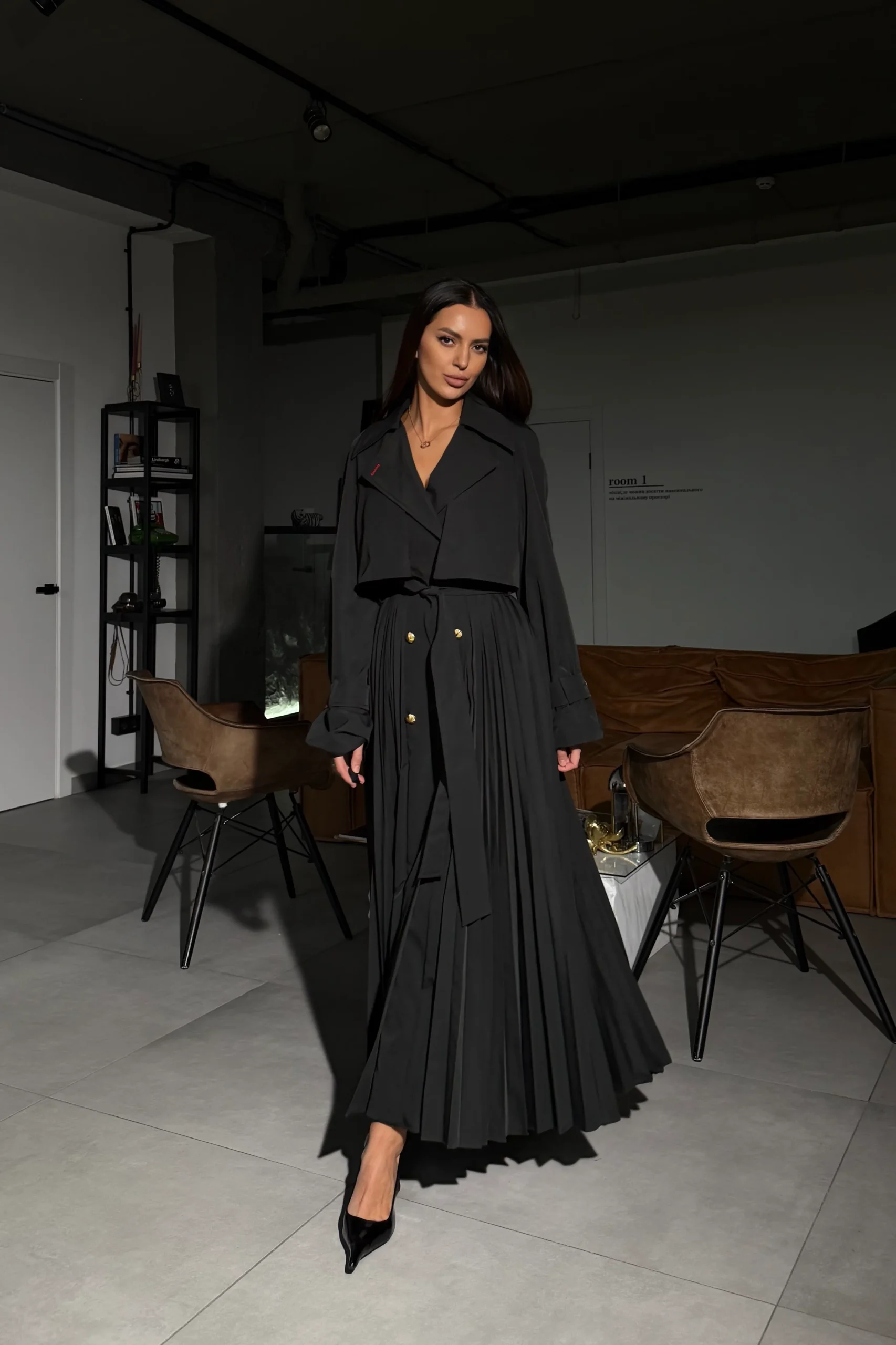 Gabardina de diseño para mujer Amber en gris ceniza, REPULO'S