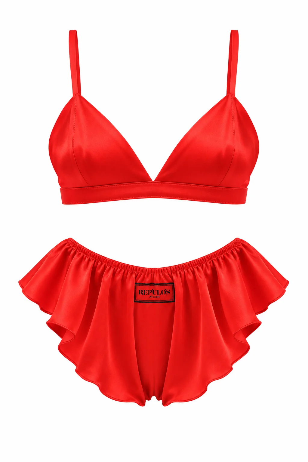 Damen-Dessous-Set aus Satin Candy in Rot, REPULO'S