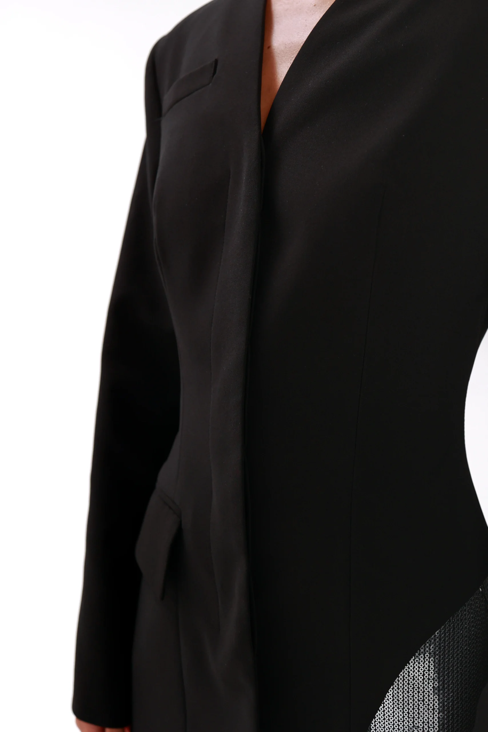 Designer longline womens blazer with a side cutout Eclipse, REPULO’S