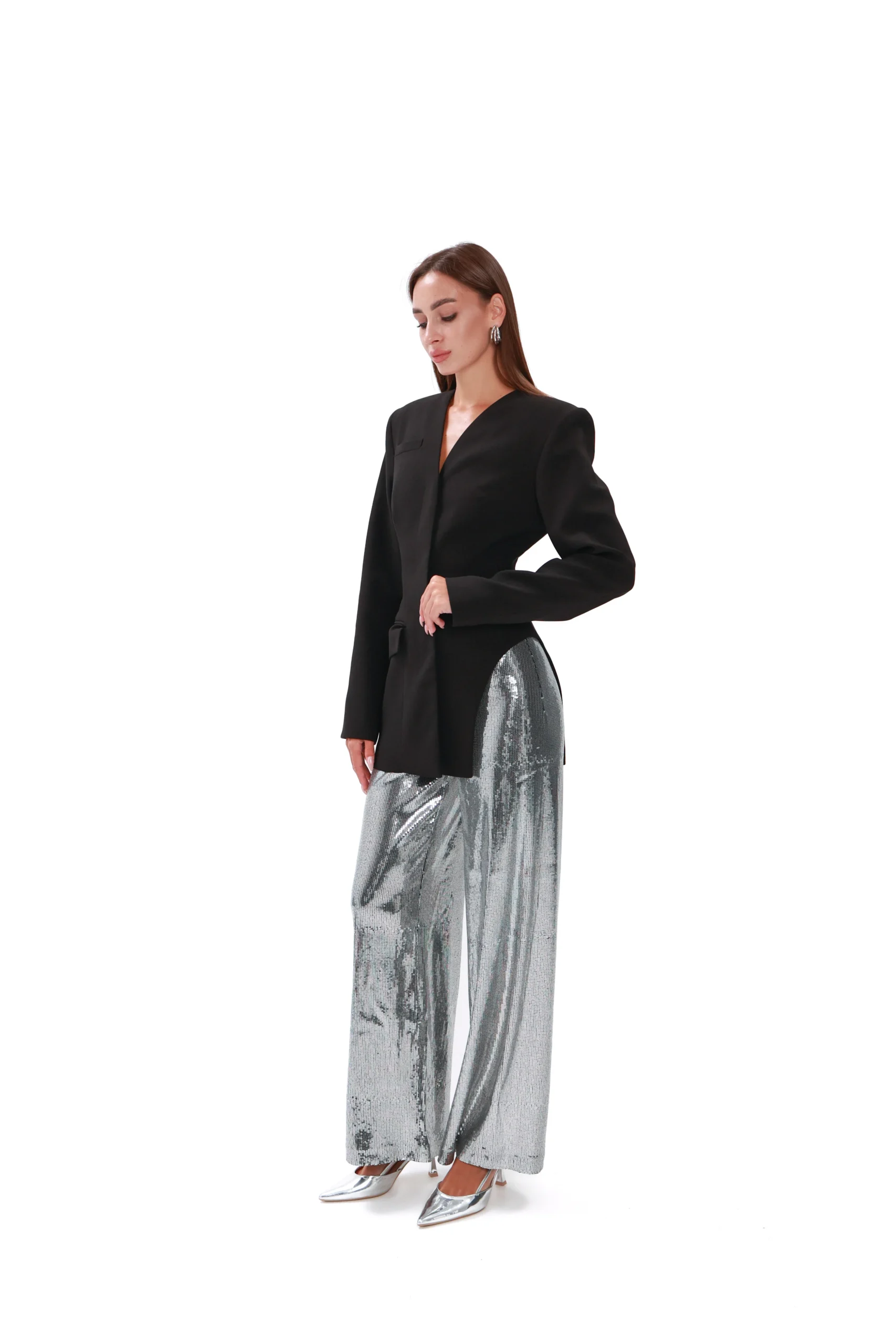 Fitted collarless womens blazer Eclipse, REPULO’S