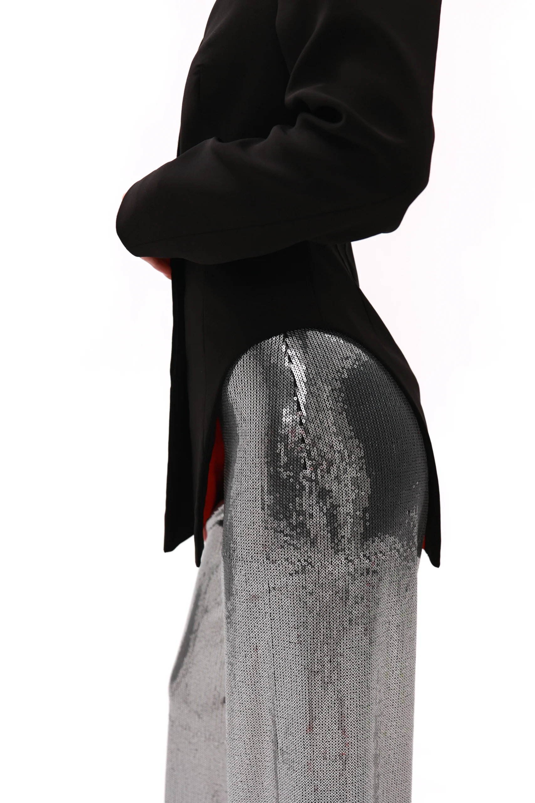 Designer womens blazer with a semi-circular cutout Eclipse, REPULO’S