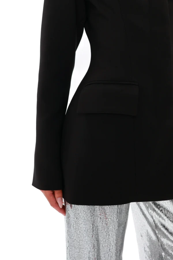 Black blazer Eclipse with asymmetric pockets and a side cutout, REPULO’S