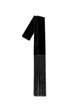 Black women’s velvet fringe belt Lure, REPULO’S