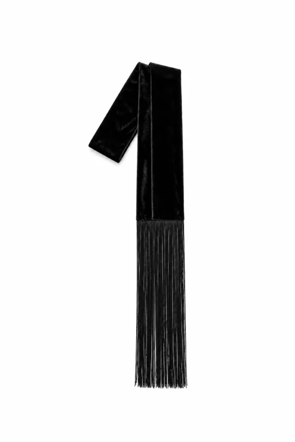 Black women’s velvet fringe belt Lure, REPULO’S
