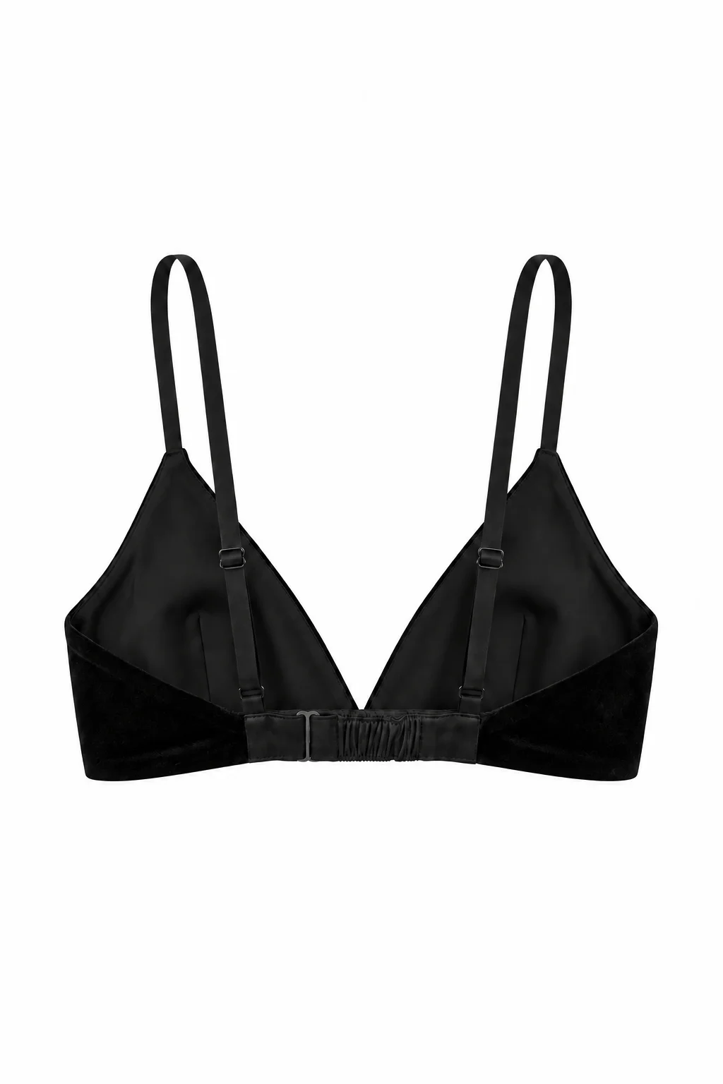 Black women’s velvet top Lure inspired by a classic bra shape, REPULO’S