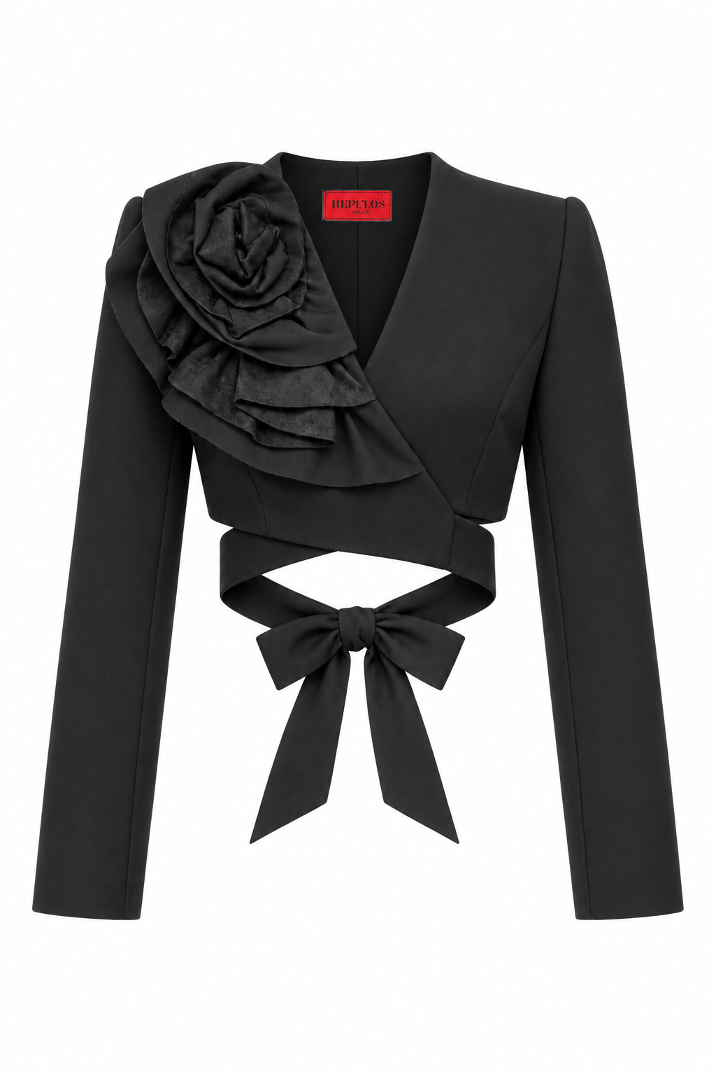 Blazer court portefeuille à fleur effet daim Bloom, REPULO'S