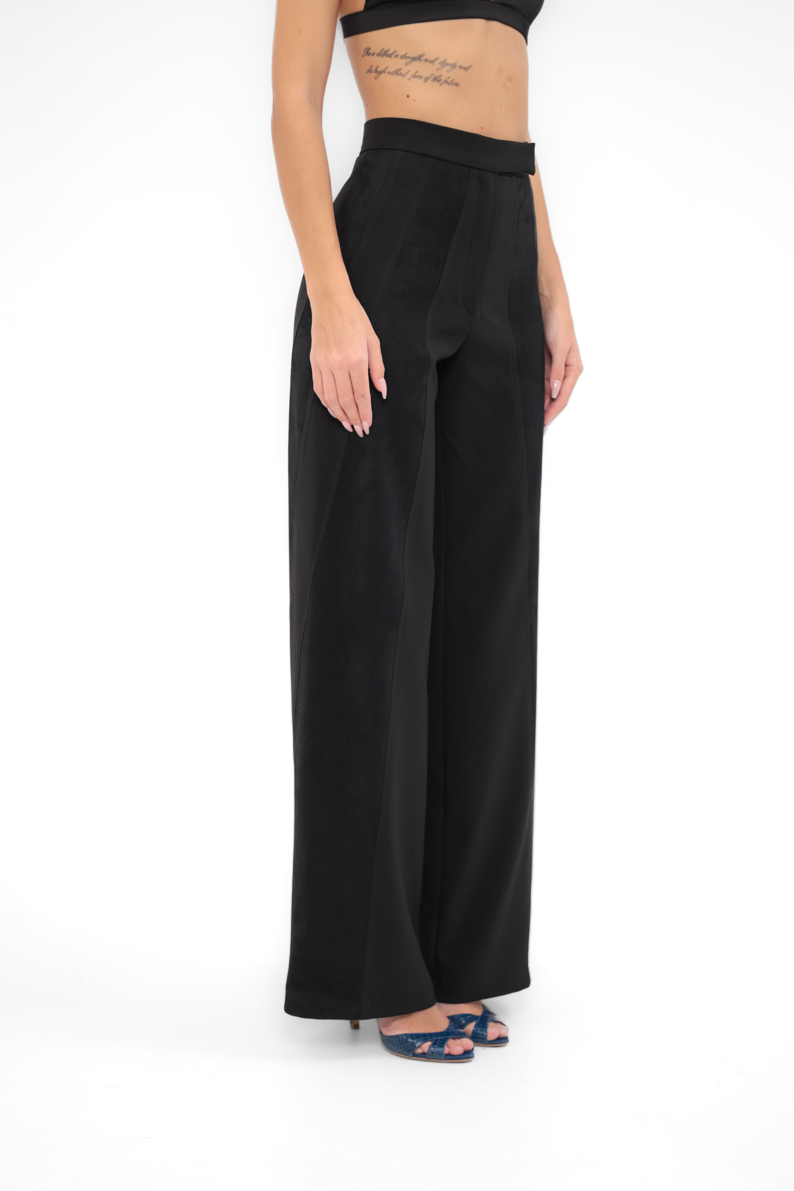 Pantaloni Dina con inserti decorativi effetto scamosciato per tutta la lunghezza delle gambe, REPULO'S