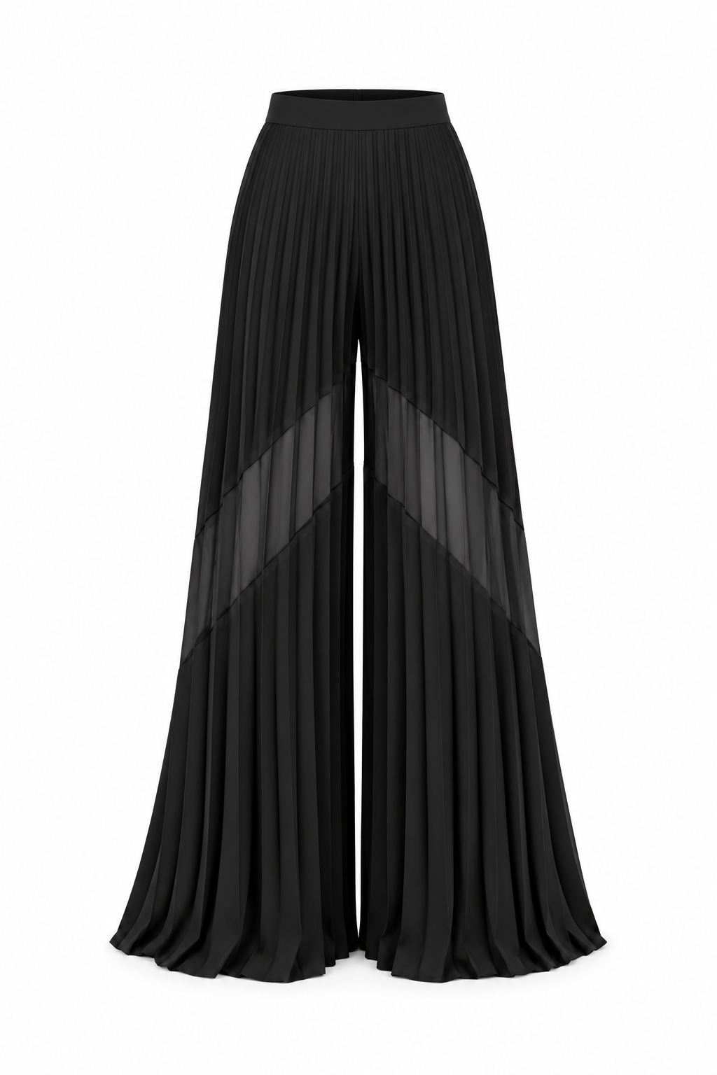 Pantalon jupe plissé à empiècements en mousseline Shell, REPULO'S