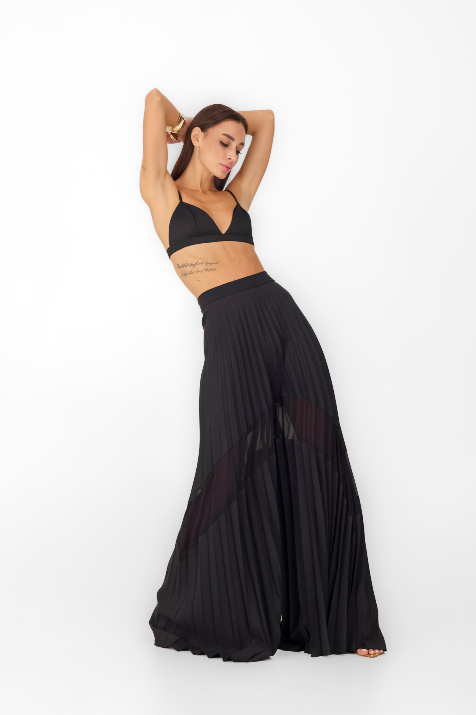 Pantalon de créateur pour femme à empiècements en mousseline Shell, REPULO'S